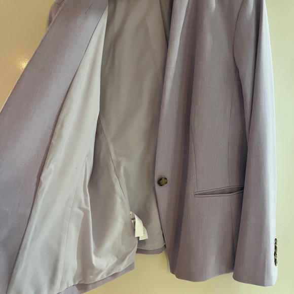 Ann Taylor The Cutaway Blazer in Bi-Stretch in Soft Violet Size 12 - Picture 7 of 9
